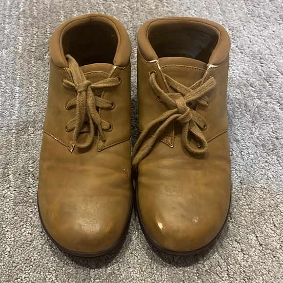 Tan Comfort Lace Up Chukka Boyfriend Bootie - Picture 10 of 16